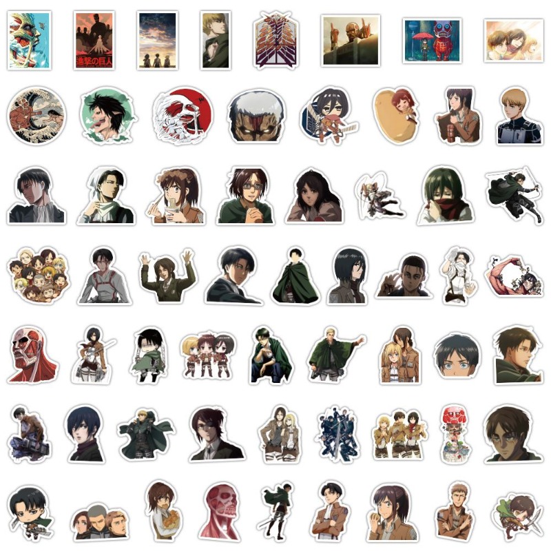 Tablet Accessories Aesthetic - 60Pcs Attack on Titan Anime Stickers