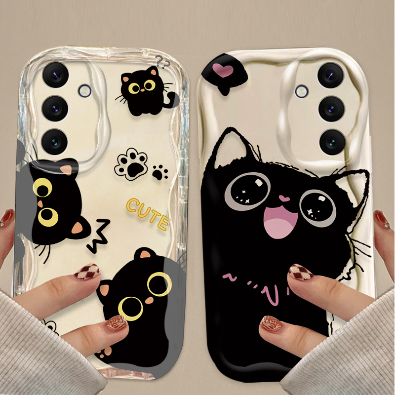 Cute Big Eyes Black Cat Case f - đánh giá và giá Samsung Galaxy A55